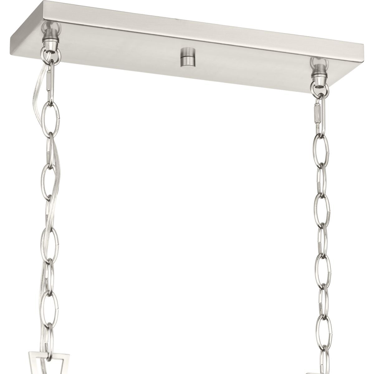 Progress Lighting Goodwin 4-Light Brushed Nickel Farmhouse Clear Glass Linear Large Hanging Kitchen Island Light