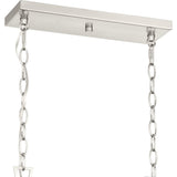 Progress Lighting Goodwin 4-Light Brushed Nickel Farmhouse Clear Glass Linear Large Hanging Kitchen Island Light