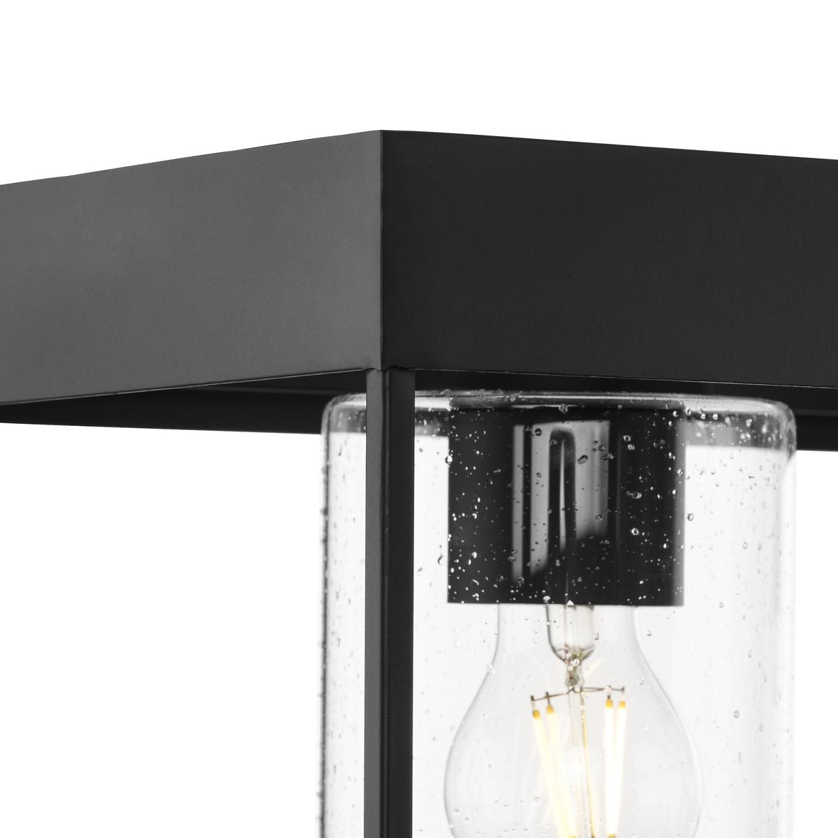 Progress Lighting Burgess 4-Light Matte Black Farmhouse Clear Glass Linear Large Hanging Kitchen Island Light