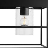 Progress Lighting Burgess 4-Light Matte Black Farmhouse Clear Glass Linear Large Hanging Kitchen Island Light