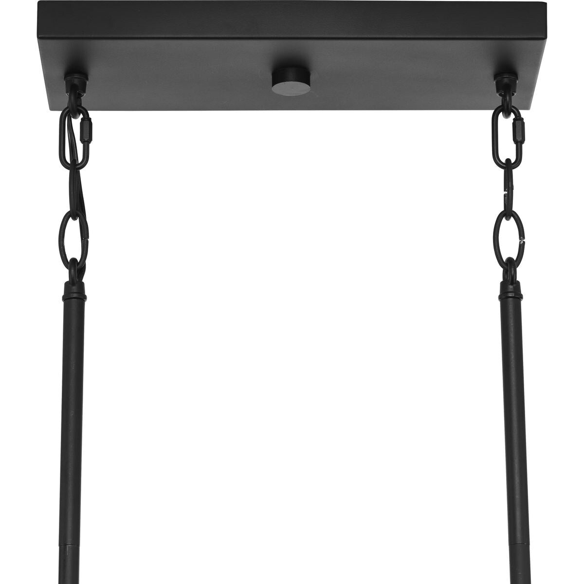 Progress Lighting Burgess 4-Light Matte Black Farmhouse Clear Glass Linear Large Hanging Kitchen Island Light