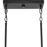 Progress Lighting Burgess 4-Light Matte Black Farmhouse Clear Glass Linear Large Hanging Kitchen Island Light