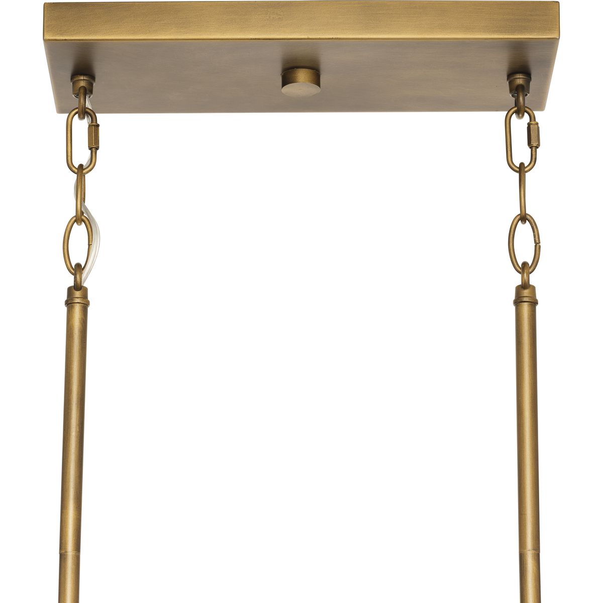 Progress Lighting Burgess 4-Light Aged Bronze Farmhouse Clear Glass Linear Large Hanging Kitchen Island Light