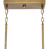 Progress Lighting Burgess 4-Light Aged Bronze Farmhouse Clear Glass Linear Large Hanging Kitchen Island Light