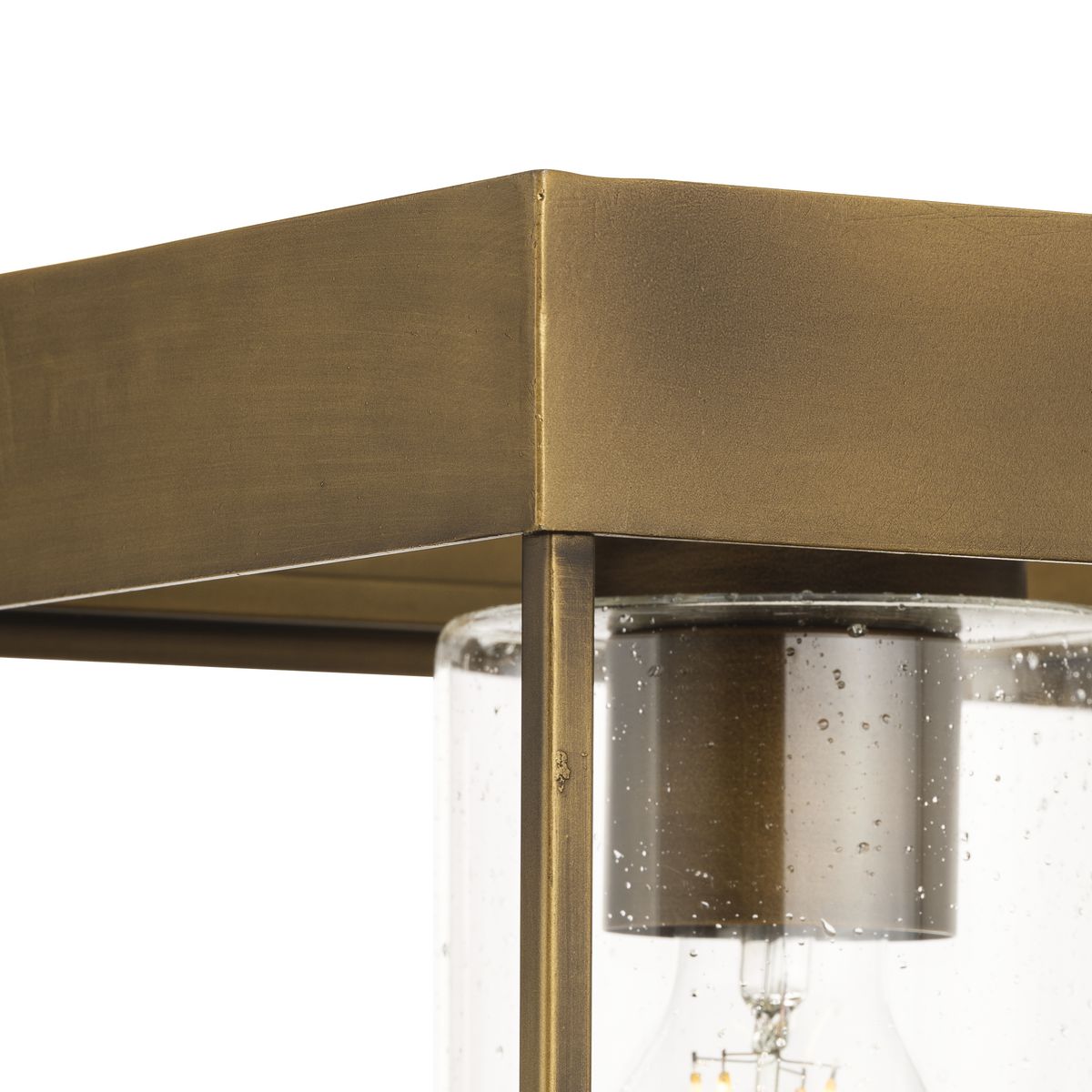 Progress Lighting Burgess 4-Light Aged Bronze Farmhouse Clear Glass Linear Large Hanging Kitchen Island Light