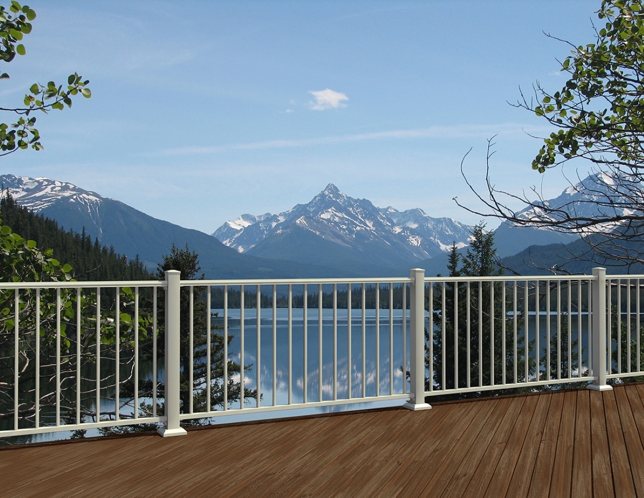 Fortress Building Products 16-ft x 34-in White Aluminum Deck Rail Kit