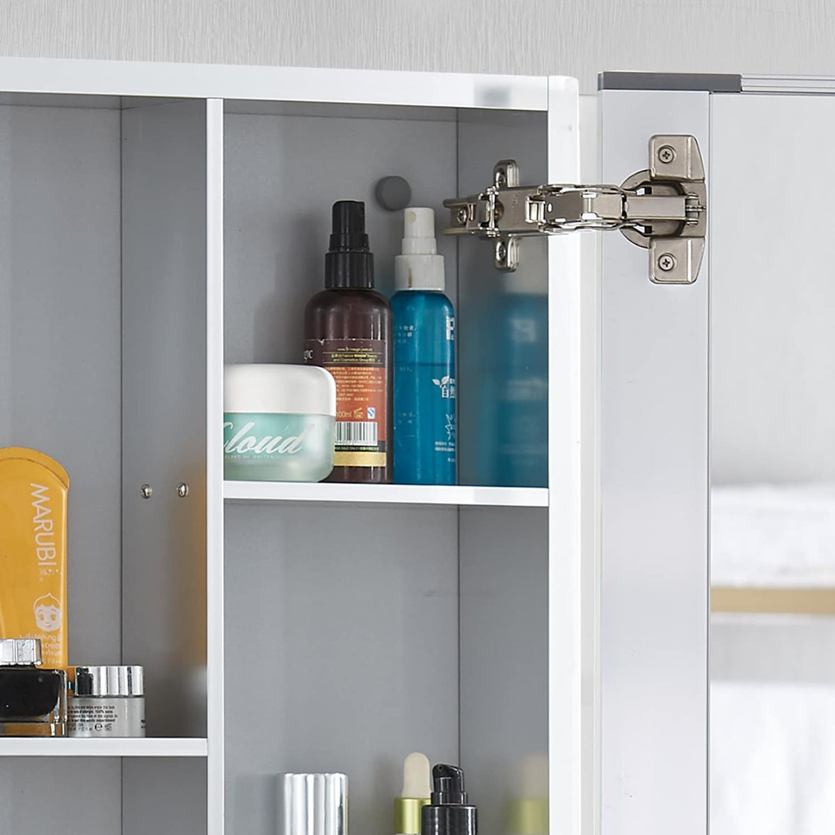allen + roth Maximum Storage 15-in x 24-in Fog Free Surface Mount Silver Mirrored Soft Close Medicine Cabinet
