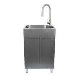 Presenza Brushed Steel Drop-In Utility Tub with Faucet