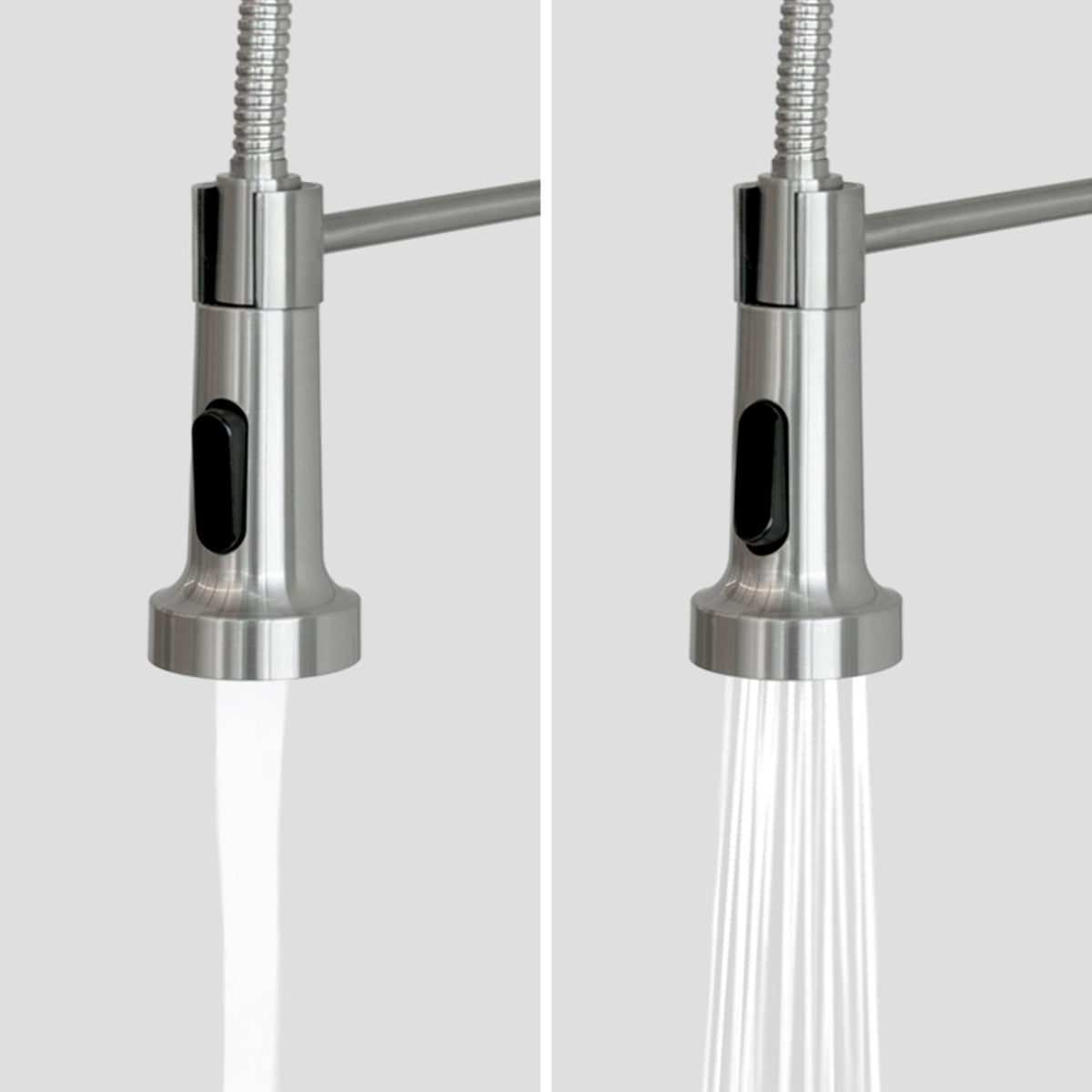 Presenza Brushed Steel Utility Tub with Faucet and Cabinet