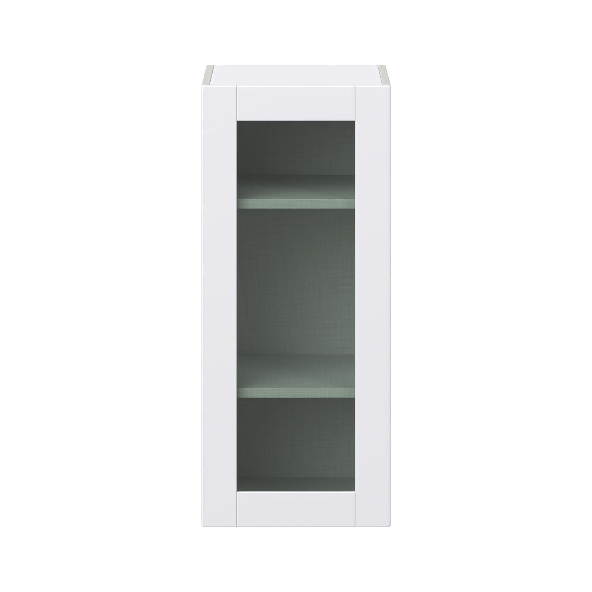 Hugo&Borg Rosemont 15-in W x 35-in H x 14-in D Glacier White Wall Fully Assembled Cabinet (Glass Panel Shaker Door Style)
