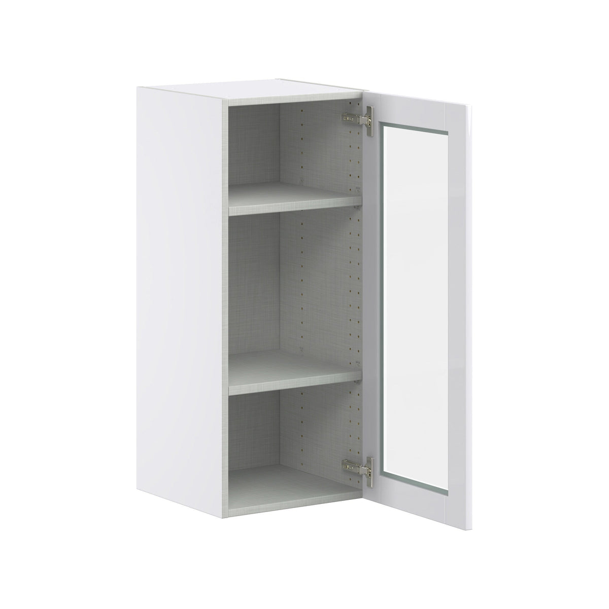 Hugo&Borg Rosemont 15-in W x 35-in H x 14-in D Glacier White Wall Fully Assembled Cabinet (Glass Panel Shaker Door Style)