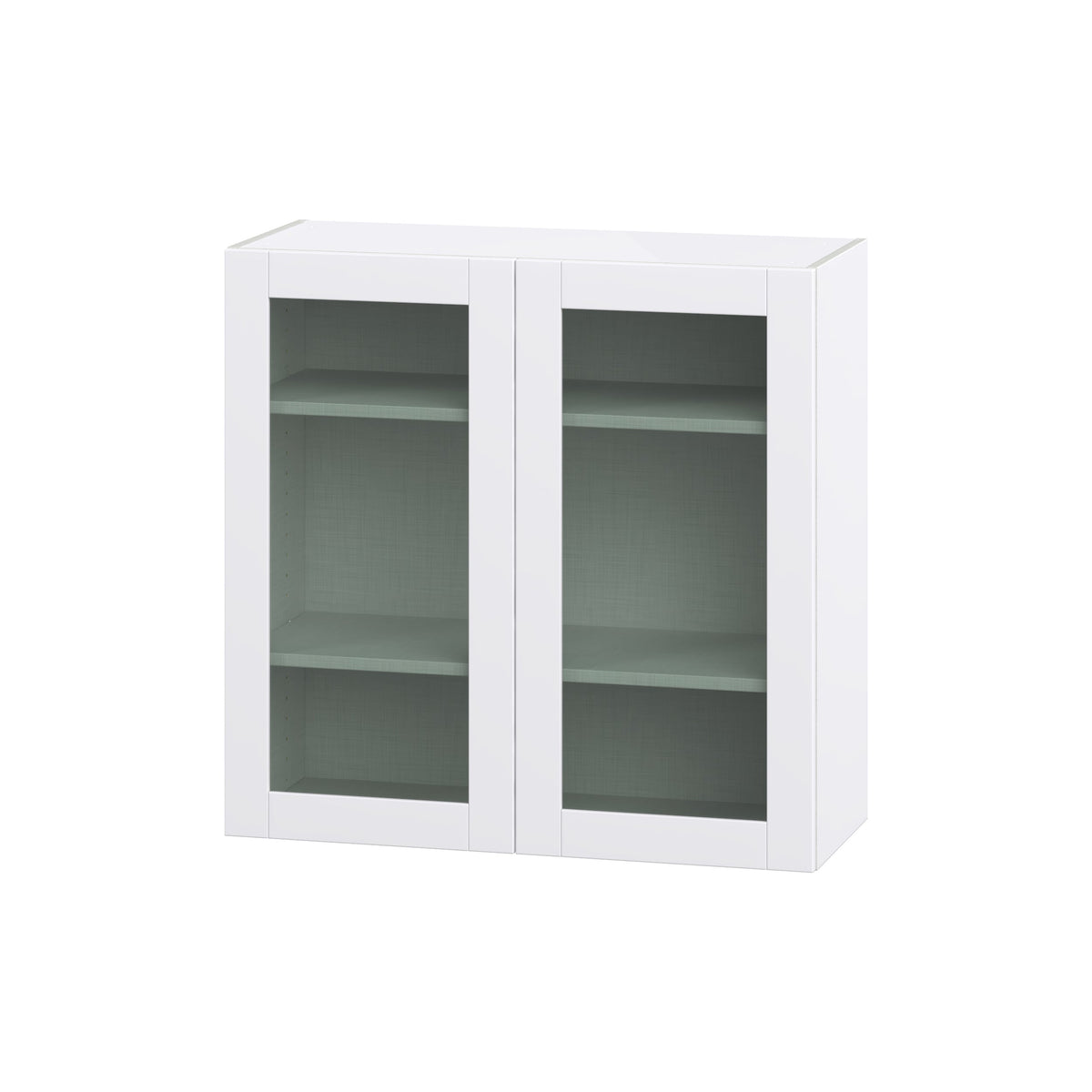 Hugo&Borg Rosemont 36-in W x 35-in H x 14-in D Glacier White Wall Fully Assembled Cabinet (Glass Panel Shaker Door Style)