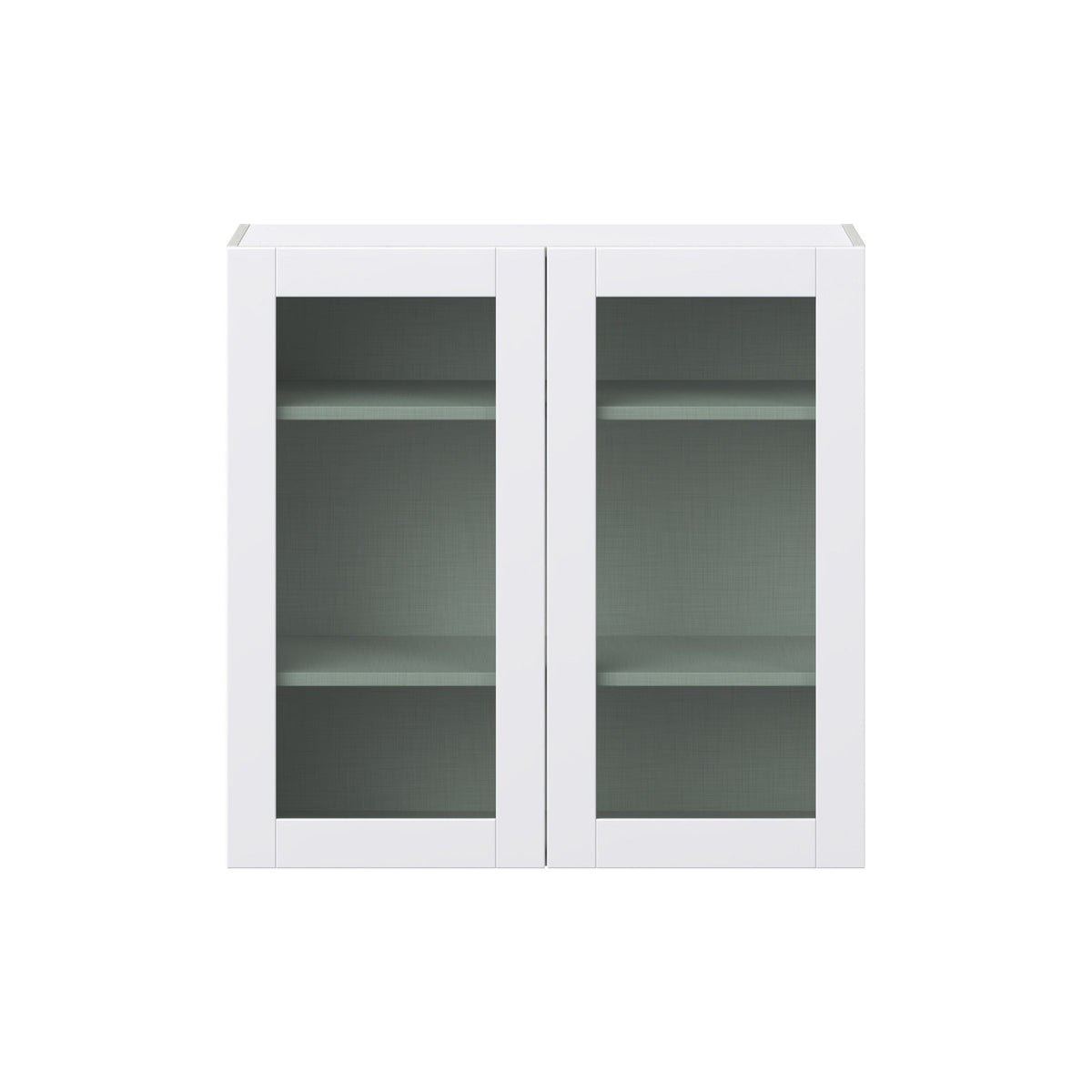Hugo&Borg Rosemont 36-in W x 35-in H x 14-in D Glacier White Wall Fully Assembled Cabinet (Glass Panel Shaker Door Style)