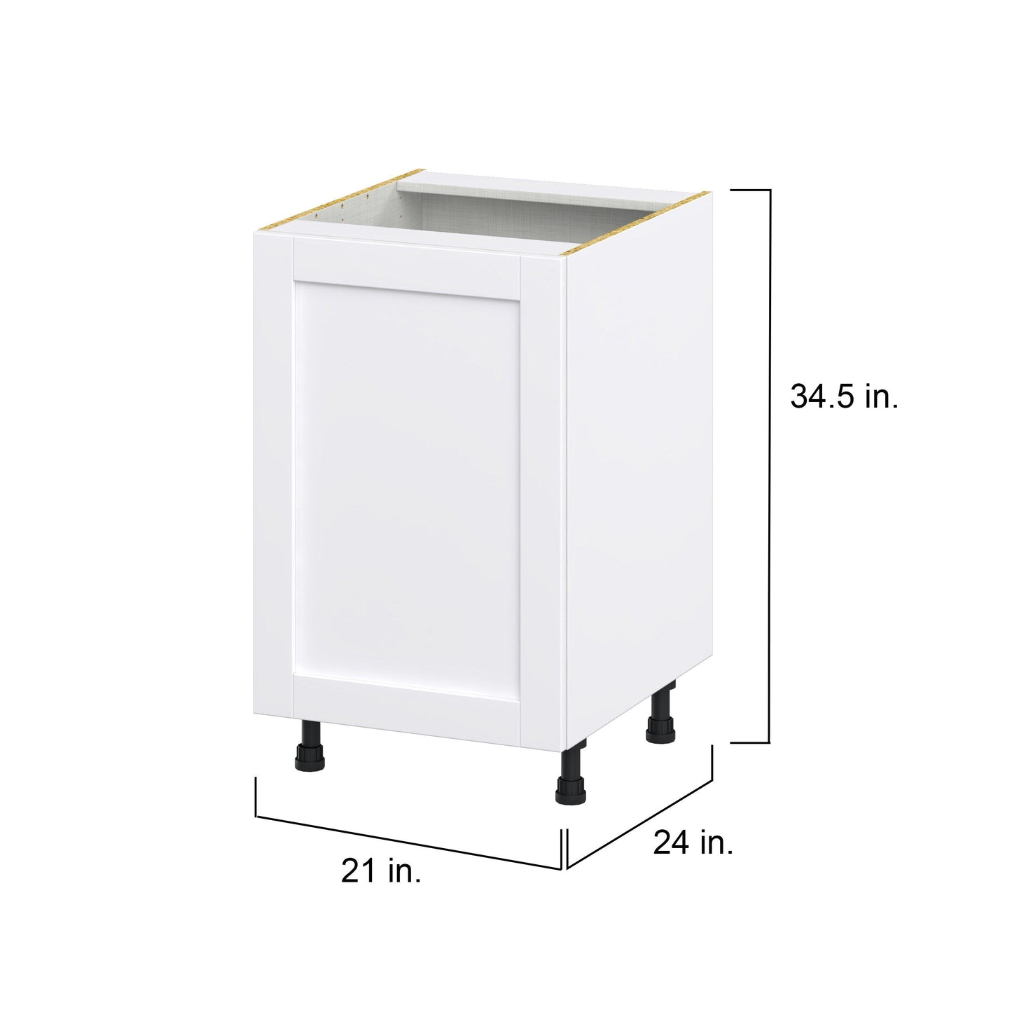 Hugo&Borg Rosemont 21-in W x 34.5-in H x 24-in D Glacier White Base Fully Assembled Cabinet (Flat Panel Shaker Door Style)