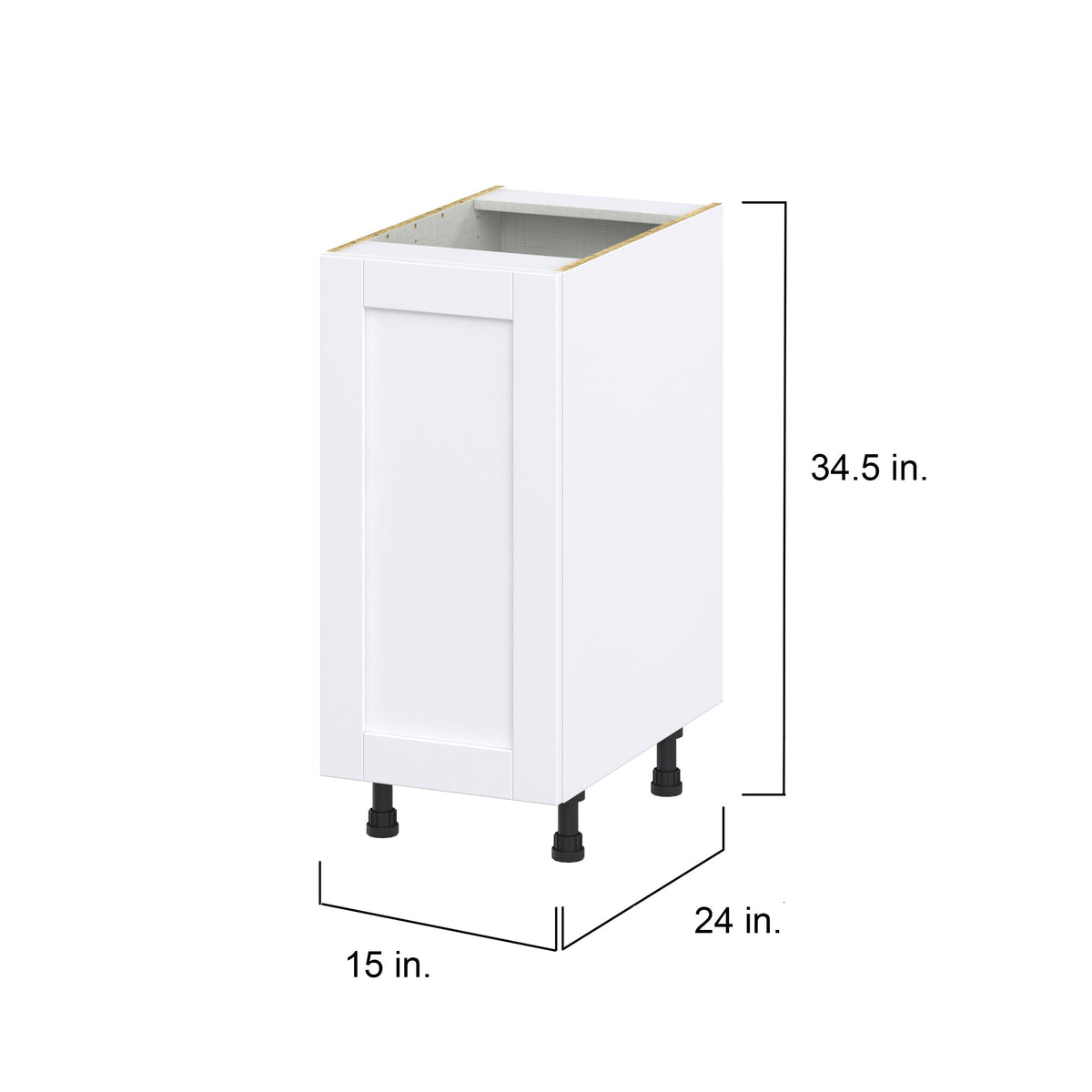 Hugo&Borg Rosemont 15-in W x 34.5-in H x 24-in D Glacier White 3-Drawers Base Fully Assembled Cabinet (Flat Panel Shaker Style)