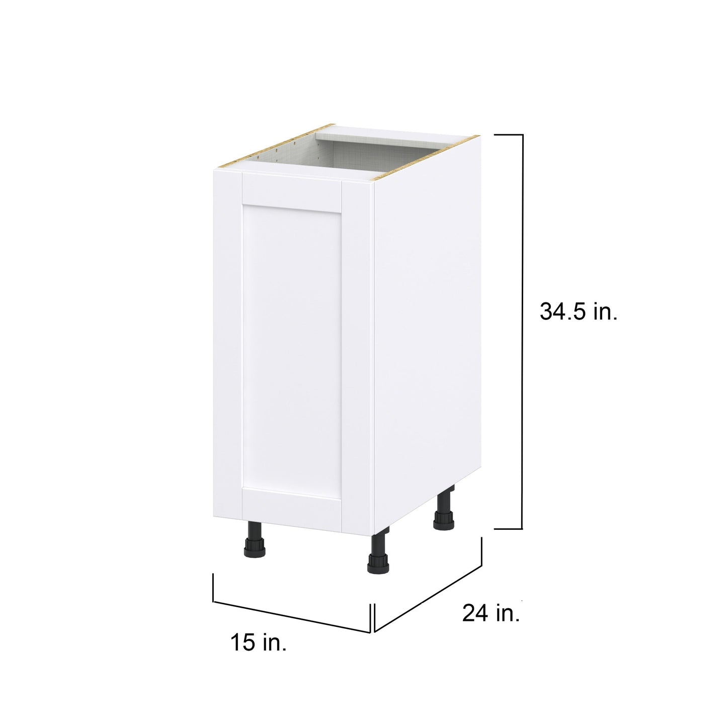 Hugo&Borg Rosemont 15-in W x 34.5-in H x 24-in D Glacier White 3-Drawers Base Fully Assembled Cabinet (Flat Panel Shaker Style)