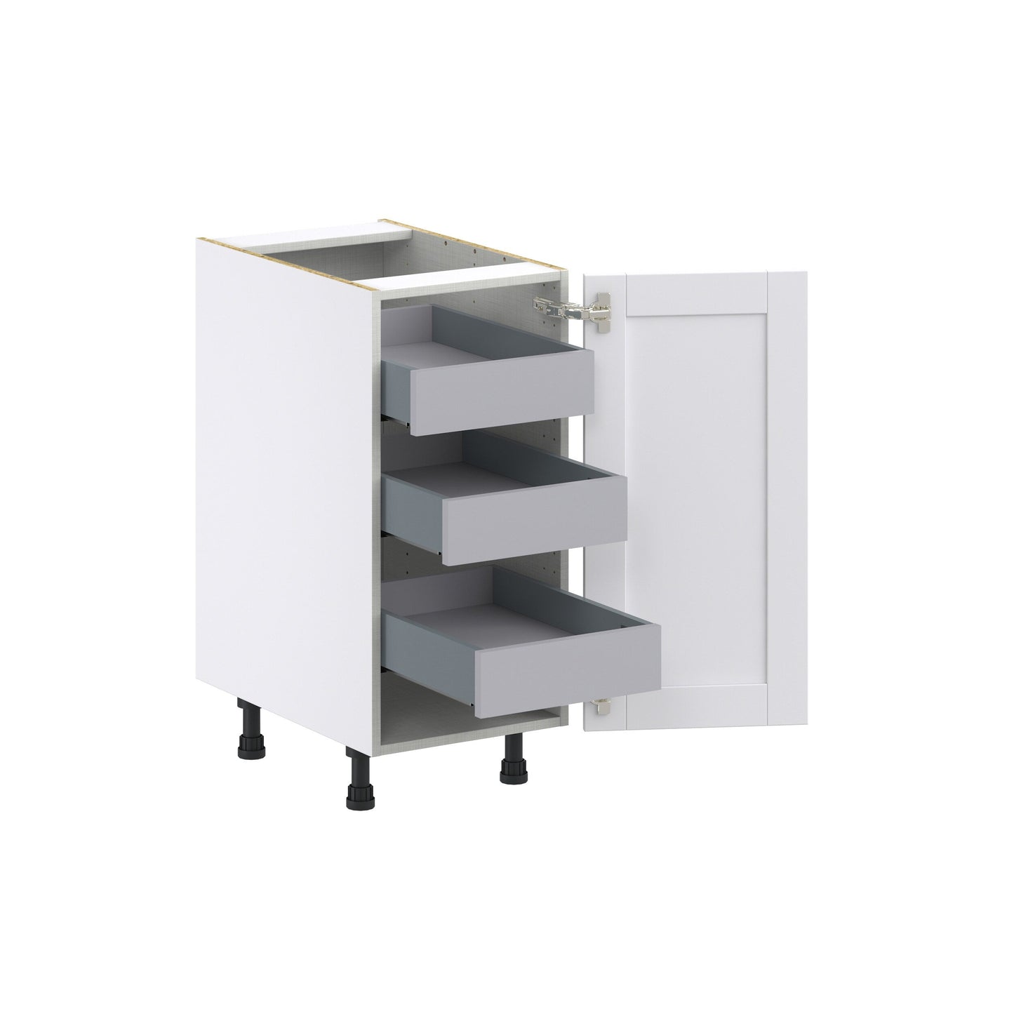 Hugo&Borg Rosemont 15-in W x 34.5-in H x 24-in D Glacier White 3-Drawers Base Fully Assembled Cabinet (Flat Panel Shaker Style)