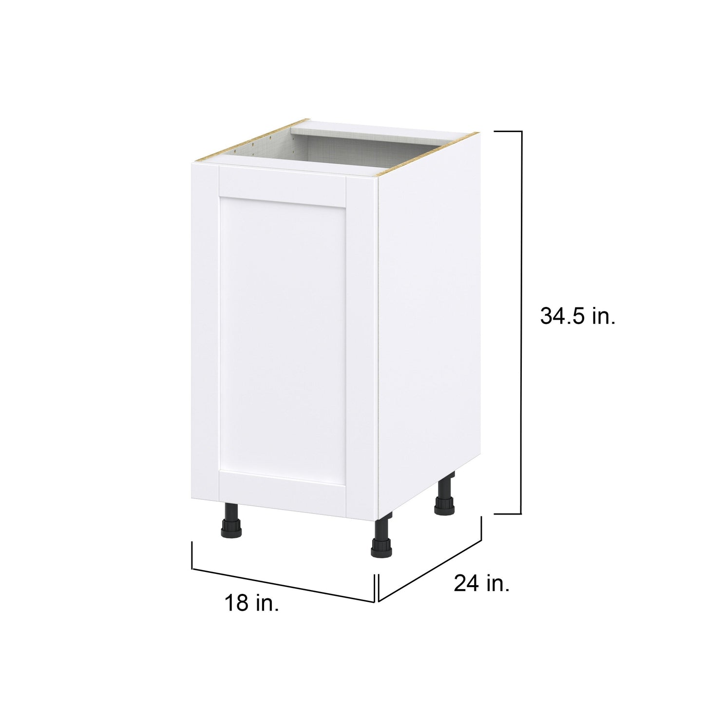 Hugo&Borg Rosemont 18-in W x 34.5-in H x 24-in D Glacier White 3-Drawers Base Fully Assembled Cabinet (Flat Panel Shaker Style)