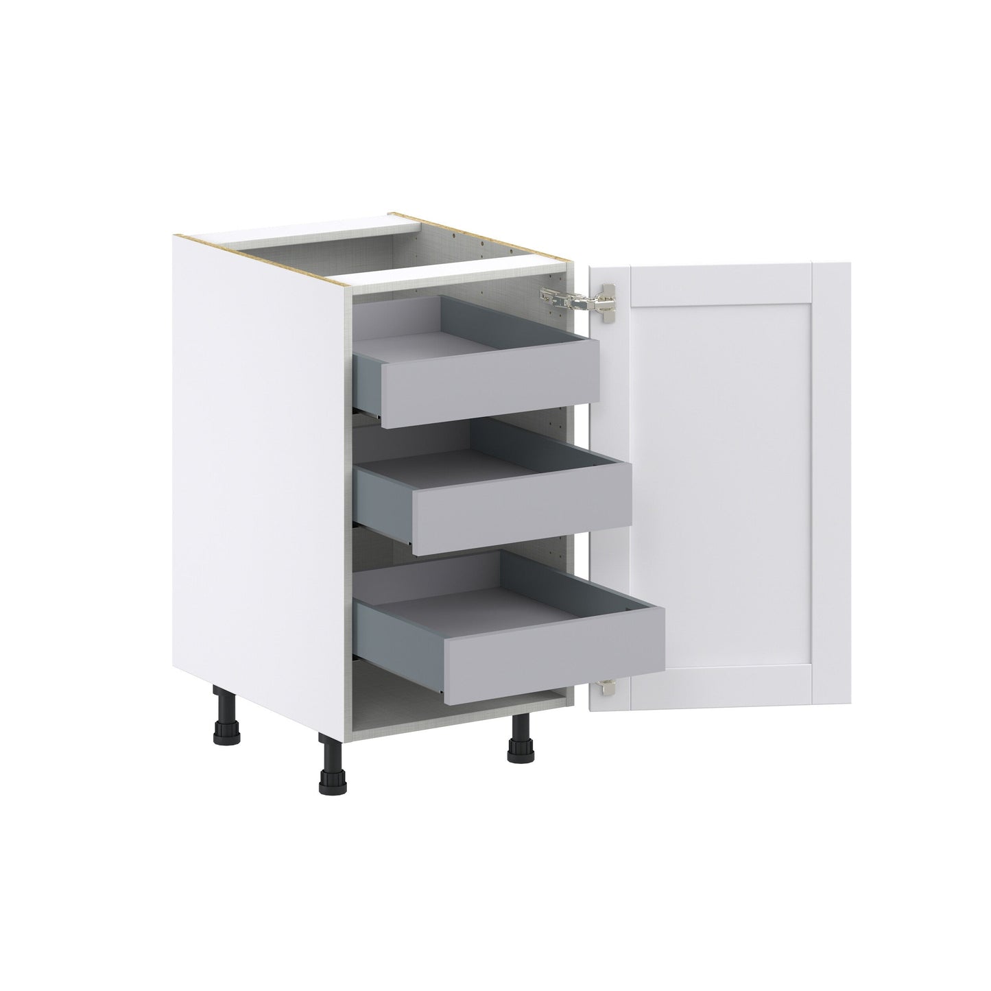 Hugo&Borg Rosemont 18-in W x 34.5-in H x 24-in D Glacier White 3-Drawers Base Fully Assembled Cabinet (Flat Panel Shaker Style)
