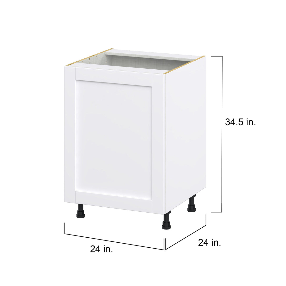 Hugo&Borg Rosemont 24-in W x 34.5-in H x 24-in D Glacier White 3-Drawers Base Fully Assembled Cabinet (Flat Panel Shaker Style)