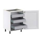 Hugo&Borg Rosemont 24-in W x 34.5-in H x 24-in D Glacier White 3-Drawers Base Fully Assembled Cabinet (Flat Panel Shaker Style)