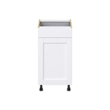 Hugo&Borg Rosemont 18-in W x 34.5-in H x 24-in D Glacier White 1-Drawer Base Fully Assembled Cabinet (Flat Panel Shaker Style)