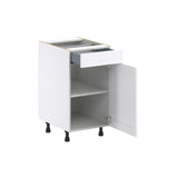 Hugo&Borg Rosemont 18-in W x 34.5-in H x 24-in D Glacier White 1-Drawer Base Fully Assembled Cabinet (Flat Panel Shaker Style)