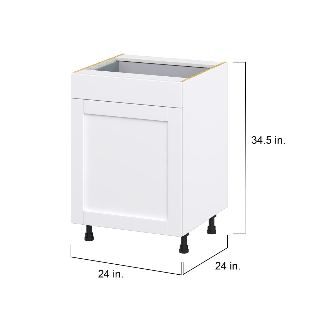 Hugo&Borg Rosemont 24-in W x 34.5-in H x 24-in D Glacier White 1-Drawer Base Fully Assembled Cabinet (Flat Panel Shaker Style)