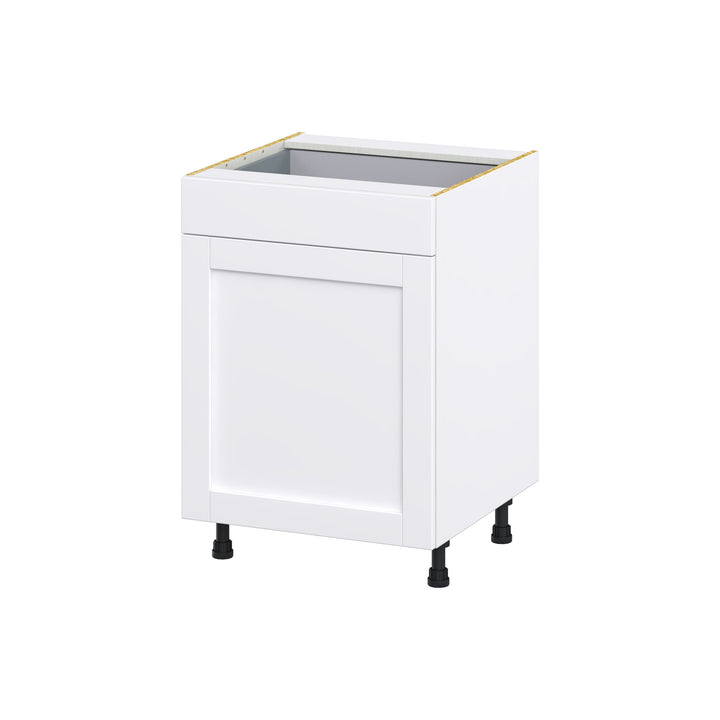Hugo&Borg Rosemont 24-in W x 34.5-in H x 24-in D Glacier White 1-Drawer Base Fully Assembled Cabinet (Flat Panel Shaker Style)