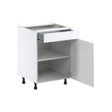 Hugo&Borg Rosemont 24-in W x 34.5-in H x 24-in D Glacier White 1-Drawer Base Fully Assembled Cabinet (Flat Panel Shaker Style)