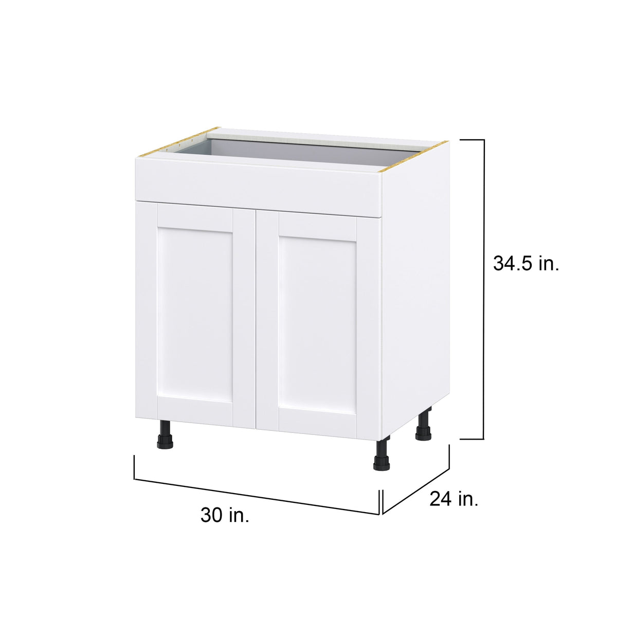 Hugo&Borg Rosemont 30-in W x 34.5-in H x 24-in D Glacier White 1-Drawer Base Fully Assembled Cabinet (Flat Panel Shaker Style)