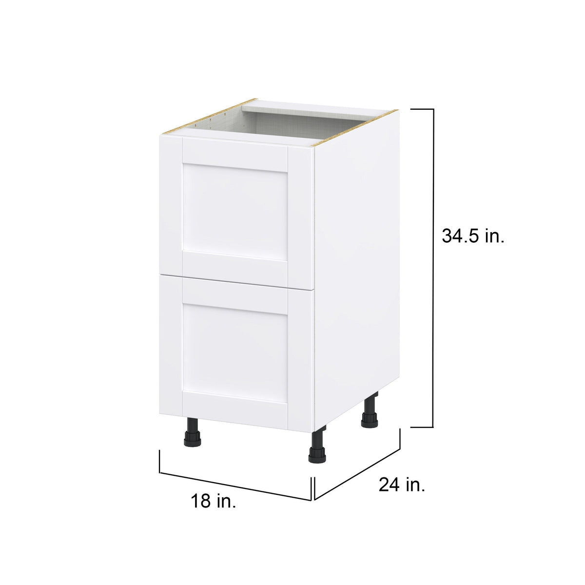 Hugo&Borg Rosemont 18-in W x 34.5-in H x 24-in D Glacier White 2-Drawer Base Fully Assembled Cabinet