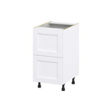 Hugo&Borg Rosemont 18-in W x 34.5-in H x 24-in D Glacier White 2-Drawer Base Fully Assembled Cabinet
