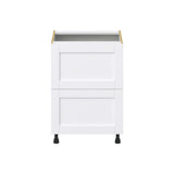 Hugo&Borg Rosemont 24-in W x 34.5-in H x 24-in D Glacier White 2-Drawer Base Fully Assembled Cabinet
