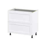 Hugo&Borg Rosemont 36-in W x 34.5-in H x 24-in D Glacier White 2-Drawer Base Fully Assembled Cabinet
