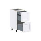 Hugo&Borg Rosemont 15-in W x 34.5-in H x 24-in D Glacier White 2-Drawer Base Fully Assembled Cabinet