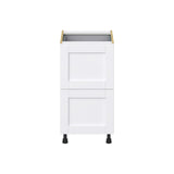 Hugo&Borg Rosemont 18-in W x 34.5-in H x 24-in D Glacier White 2-Drawer Base Fully Assembled Cabinet