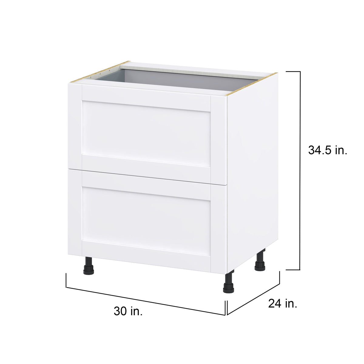 Hugo&Borg Rosemont 30-in W x 34.5-in H x 24-in D Glacier White 2-Drawer Base Fully Assembled Cabinet