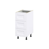 Hugo&Borg Rosemont 15-in W x 34.5-in H x 24-in D Glacier White 3-Drawer Base Fully Assembled Cabinet