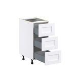 Hugo&Borg Rosemont 15-in W x 34.5-in H x 24-in D Glacier White 3-Drawer Base Fully Assembled Cabinet