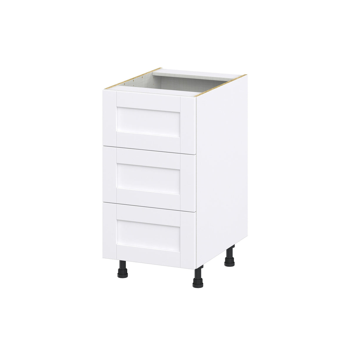 Hugo&Borg Rosemont 18-in W x 34.5-in H x 24-in D Glacier White 3-Drawer Base Fully Assembled Cabinet