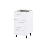 Hugo&Borg Rosemont 18-in W x 34.5-in H x 24-in D Glacier White 3-Drawer Base Fully Assembled Cabinet