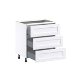 Hugo&Borg Rosemont 30-in W x 34.5-in H x 24-in D Glacier White 3-Drawer Base Fully Assembled Cabinet