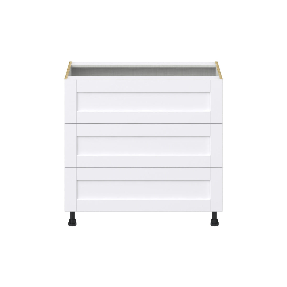 Hugo&Borg Rosemont 36-in W x 34.5-in H x 24-in D Glacier White 3-Drawer Base Fully Assembled Cabinet
