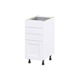 Hugo&Borg Rosemont 15-in W x 34.5-in H x 25-in D Glacier White 4-Drawer Base Fully Assembled Cabinet
