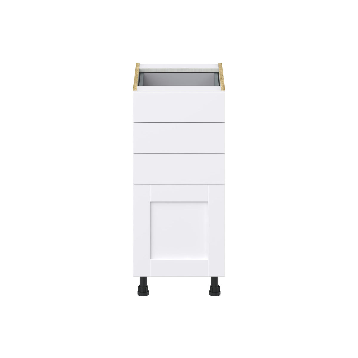Hugo&Borg Rosemont 15-in W x 34.5-in H x 25-in D Glacier White 4-Drawer Base Fully Assembled Cabinet