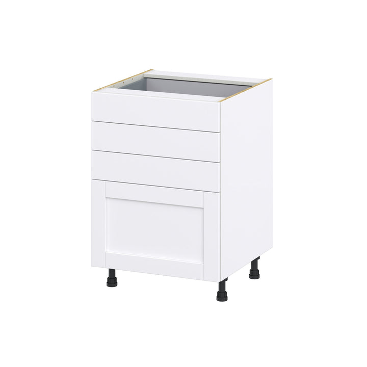 Hugo&Borg Rosemont 24-in W x 34.5-in H x 24-in D Glacier White 4-Drawer Base Fully Assembled Cabinet
