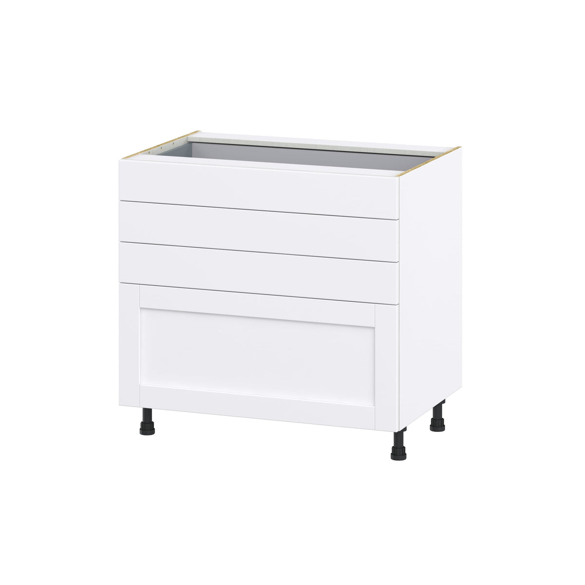Hugo&Borg Rosemont 36-in W x 34.5-in H x 24-in D Glacier White 4-Drawer Base Fully Assembled Cabinet