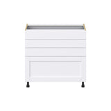Hugo&Borg Rosemont 36-in W x 34.5-in H x 24-in D Glacier White 4-Drawer Base Fully Assembled Cabinet