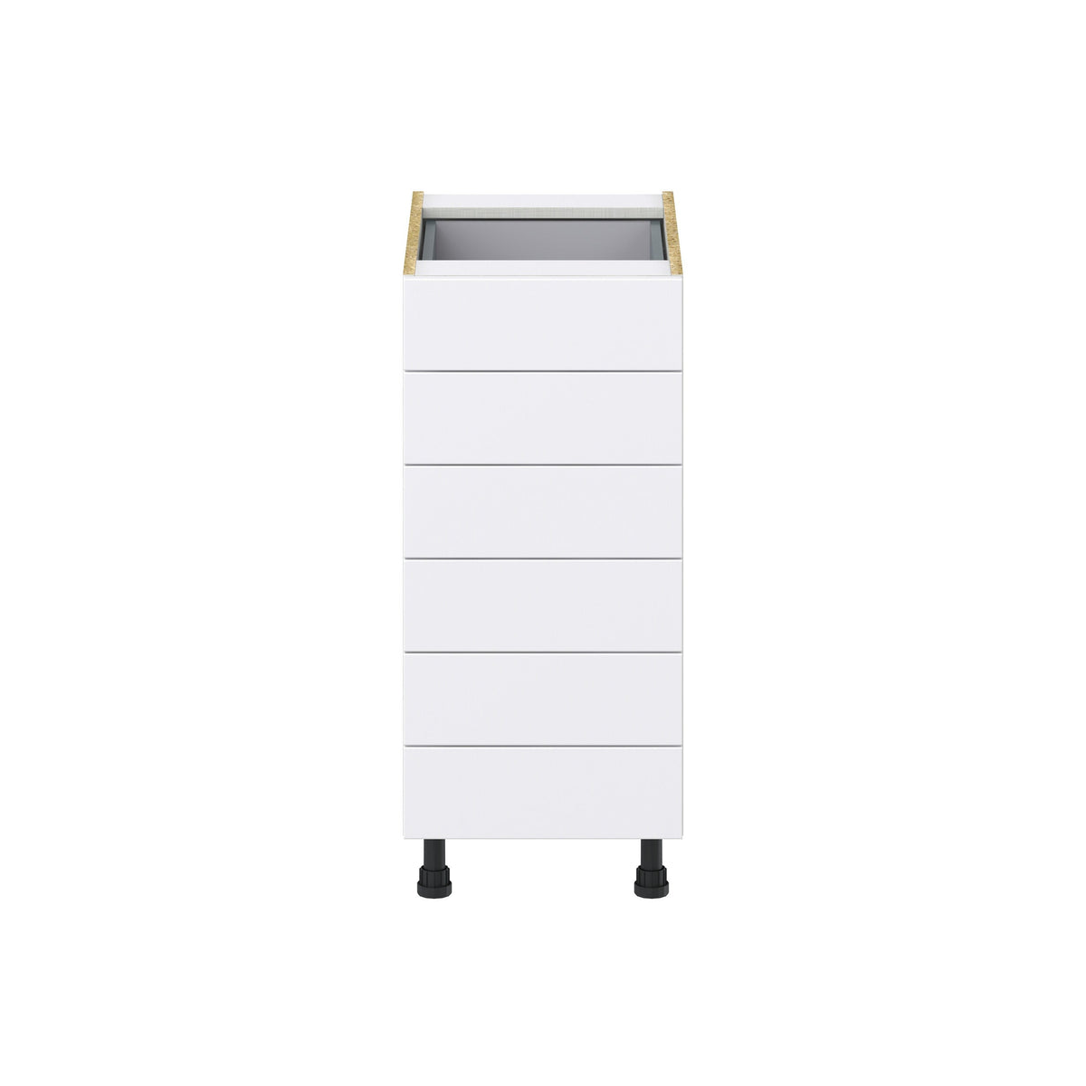 Hugo&Borg Rosemont 15-in W x 34.5-in H x 24-in D Glacier White 6-Drawer Base Fully Assembled Cabinet